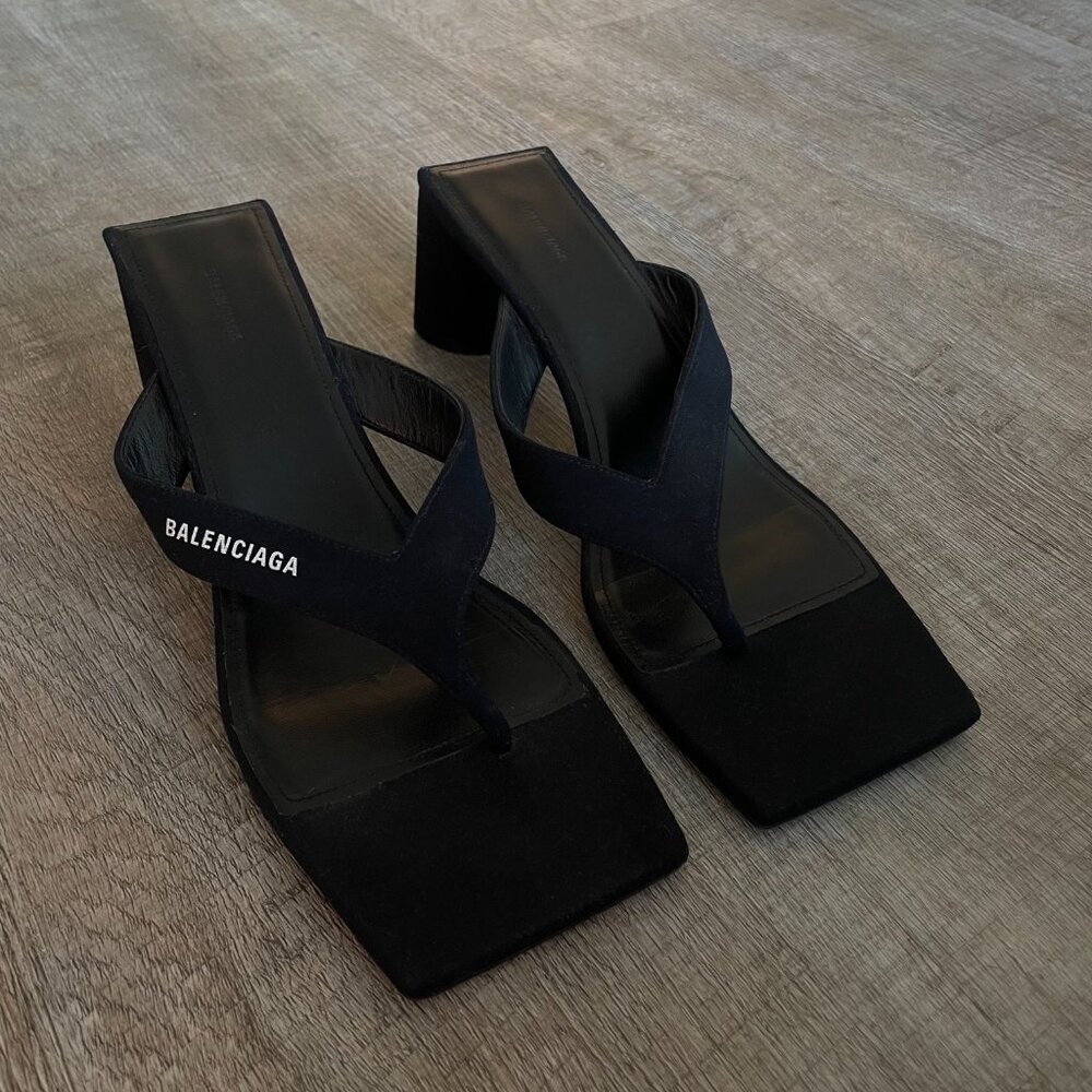 Balenciaga double square flip flop